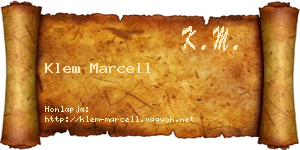 Klem Marcell névjegykártya